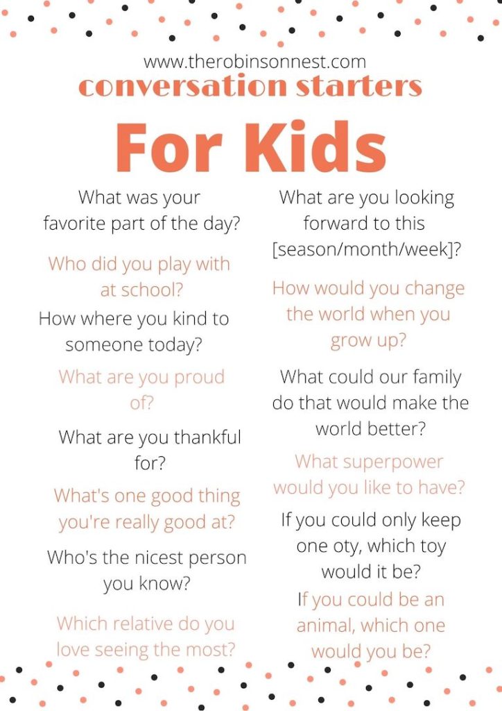 Start the Fun and Break the Ice: 14 Conversation Starters for Kids ...
